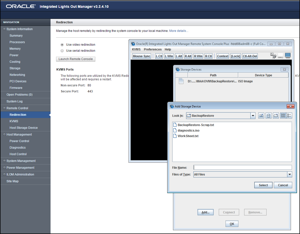 Description of ilom-web-interface-add-storage-device-dialog.jpg follows