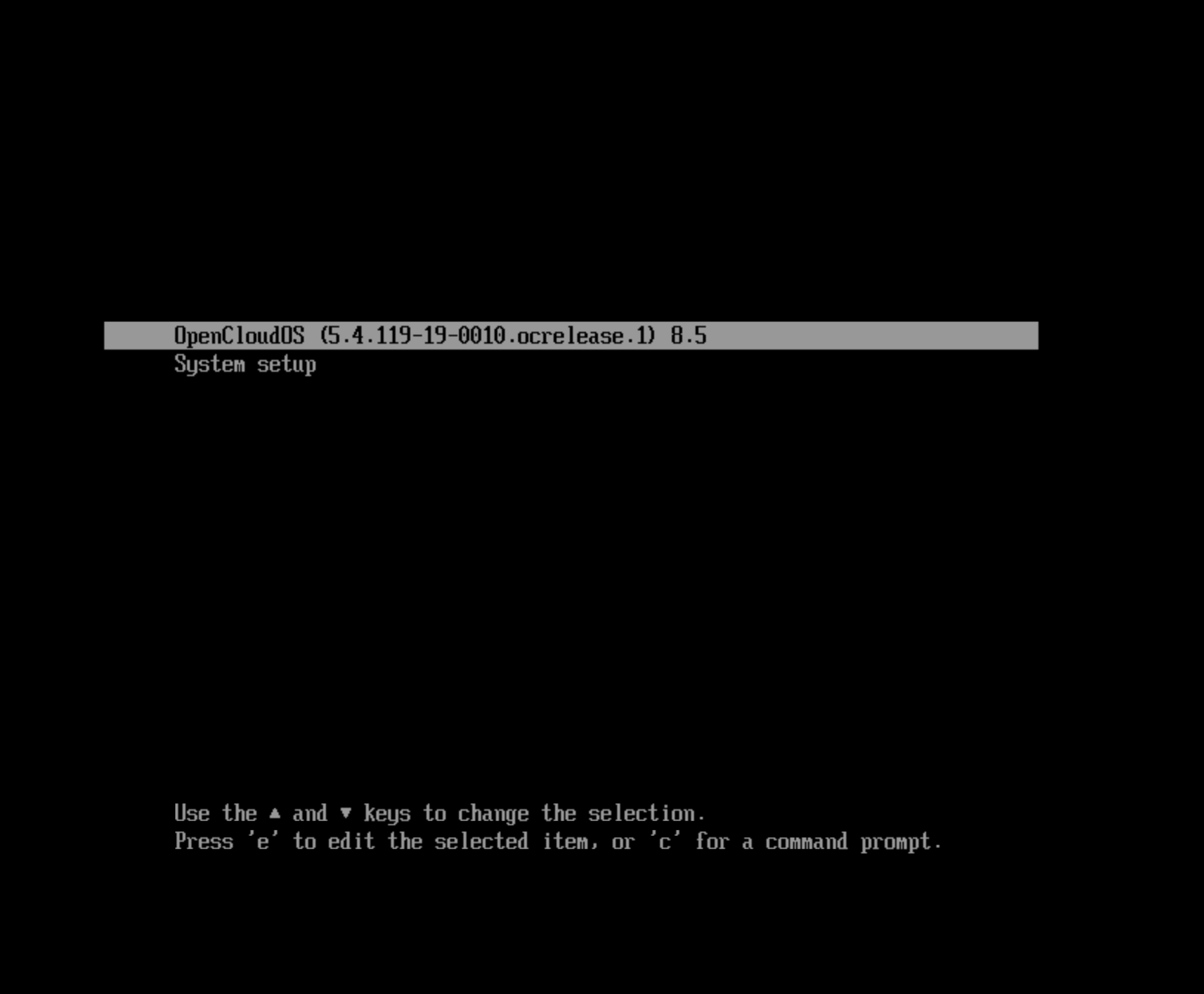 OpenCloudOS V8 boot interface example picture