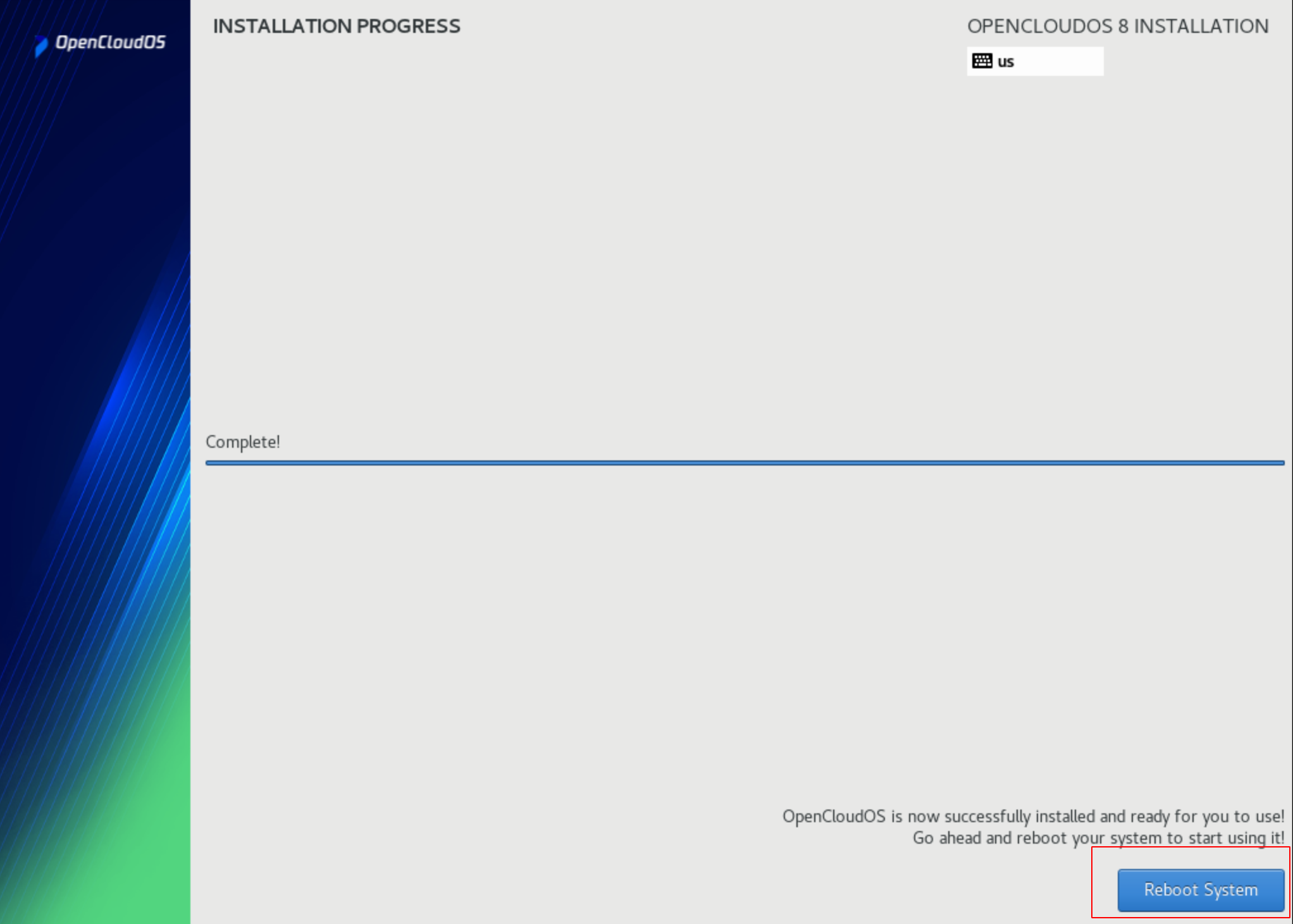 OpenCloudOS V8 omplete installation example picture