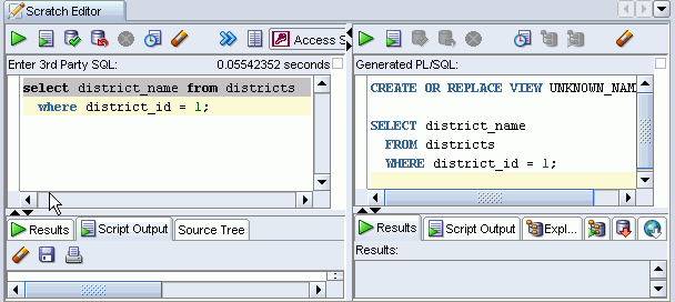 Translation scratch editor interface Translation scratch editor interface