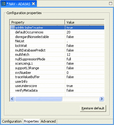 Adabas data source configuration properties Adabas data source configuration properties