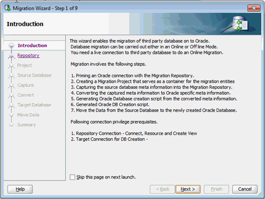 Migration Wizard Introduction Screen Migration Wizard Introduction Screen