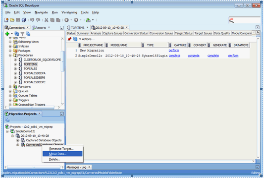 Moving the Data from Sybase Database to Oracle Database Moving the Data from Sybase Database to Oracle Database
