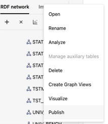 The image shows the Publish Menu The image shows the Publish Menu